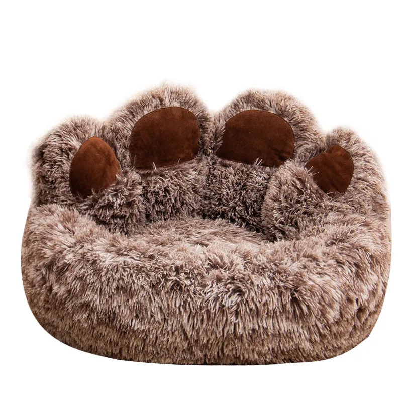 Cute Bear Paw Shape Plush Warm Dog Kennel Quantity - Image 3