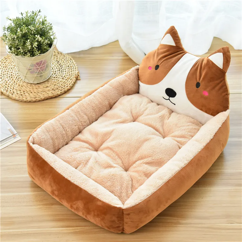Plush, Skin-Friendly Dog Bed with Small Animal-Shaped Pillows - Image 4