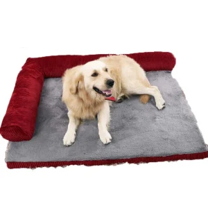 Thick Padded Dog Bed with Side Pillows for Small Medium Large Dogs